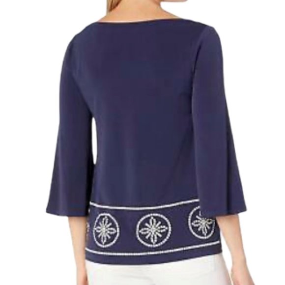 COPY - Michael Kors Women's PLUS Navy Blue Top 2X NWT - Picture 2 of 7